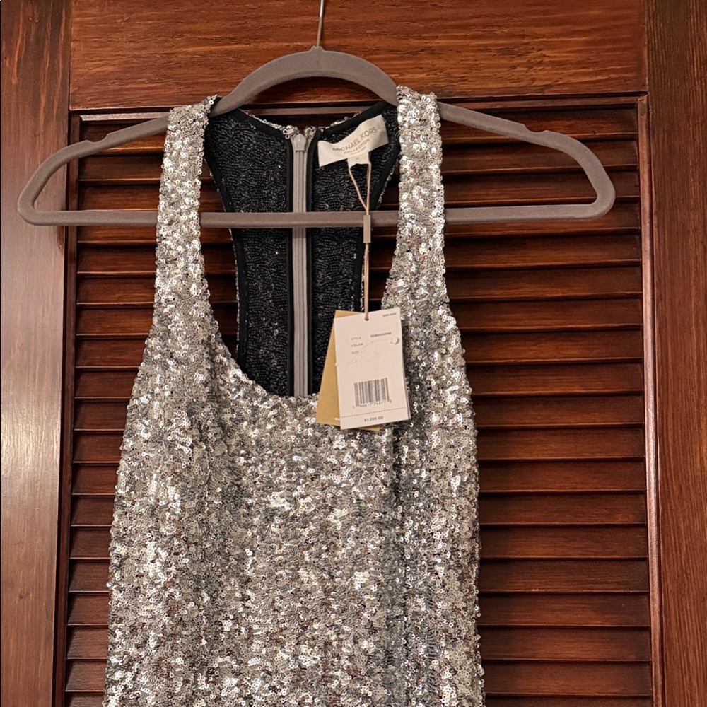 Michael Kors Collection Silver Sequin Dress